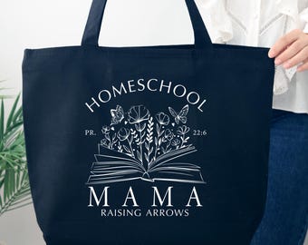 Homeschool Mama Tote Bag, Gift for Mom, Raising Arrows Bag, Homeschooling Mom Bag, Homeschool Planner Bag, Best Mom Gift, Mom Birthday Gift
