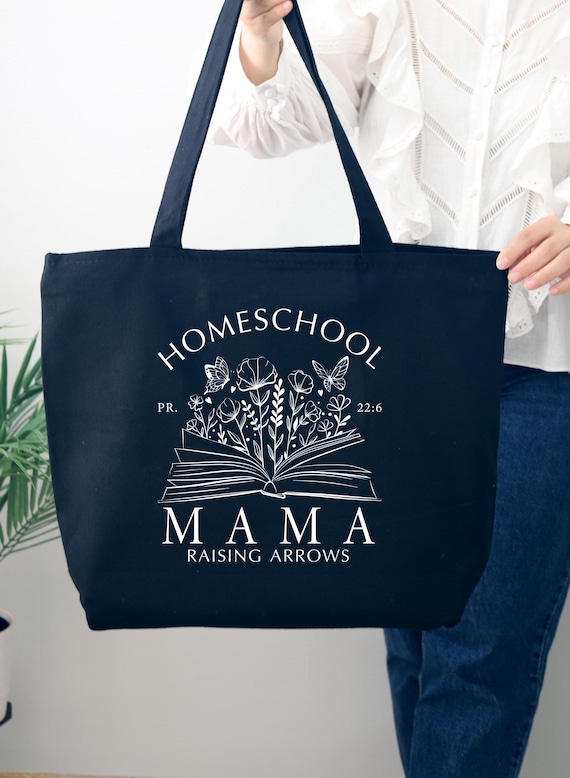 Homeschool Mama Tote Bag, Gift for Mom, Raising Arrows Bag, Homeschooling Mom Bag, Homeschool Planner Bag, Best Mom Gift, Mom Birthday Gift