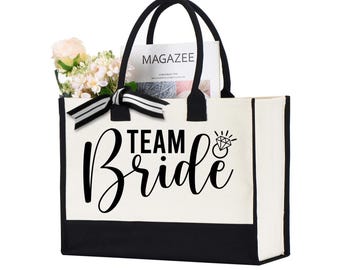 Team Bride Tote Bag, Bachelorette Party Gift for Bridesmaids, Bridal Party Bag, Bridal Shower Gift, Wedding Favor Bags, Team Bride bag