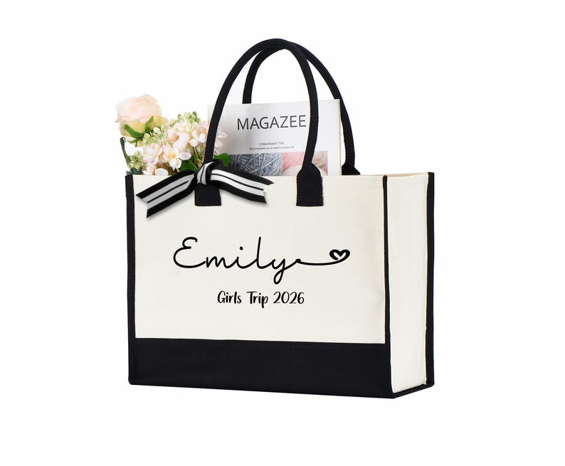 Custom Girls Trip Tote Bag, Girls Trip Gifts, Girls Trip Totes, Girls Trip Bag, Girls Weekend, Personalized Girl Bag, Gift For Girls Trip bild 1