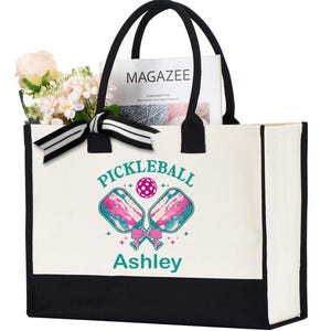 Personalized Pickleball Tote Bag, Pickleball Player Gift, Custom Pickleball Bag, Pickleball Gift, Pickleball Player Bag, Pickleball Lover