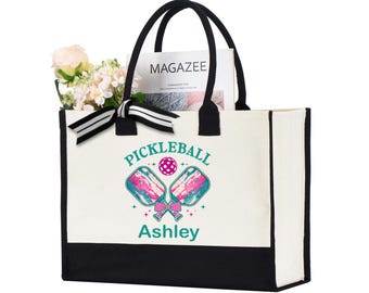 Personalized Pickleball Tote Bag, Pickleball Player Gift, Custom Pickleball Bag, Pickleball Gift, Pickleball Player Bag, Pickleball Lover