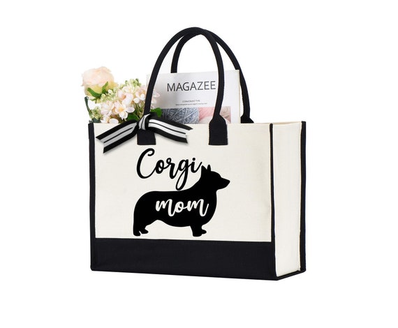 Corgi Mom Tote Bag, Gift For Corgi Owner, Pet Owner Gift Bag, Corgi Lover Gift, Corgi Dog Mom Gift, Dog Mom Tote Bag, Corgi Tote Bag