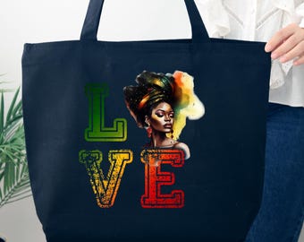 Love Juneteenth Tote Bag, African American Pride Bag, Juneteenth Celebration Bag, Black History Month Bag, Juneteenth 1865 Gift Bag