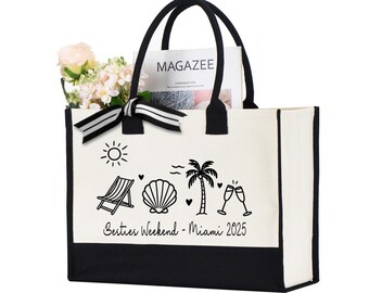 Custom Besties Weekend Tote Bag, Custom Since Best Friends Bags, Besties Weekend Trip Tote, Matching Besties Weekend Bags,  Besties Trip Bag