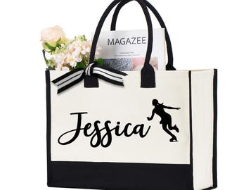 Custom Skating Tote Bag, Personalized Ice Skating Figure Skating Tote Bag, Gifts For Figure Skaters, Gifts For Her, Ice Skating Accessories
