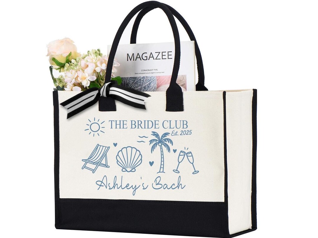 Custom Bachelorette Tote Bag, Bride Club Gift, Bride Bach Bag ...
