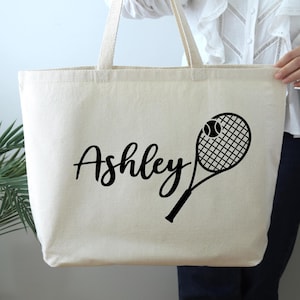 Custom Tennis Tote Bag, Personalized Tennis Player Gift Bag, Tennis Team Bag, Tennis Lover Gift, Tennis Gifts, Tennis Coach Gift, Tennis Bag