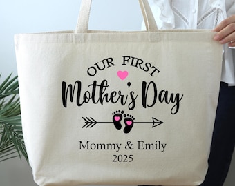Custom Mommy Tote Bag, Our First Mother's Day Tote bag, Mom Gift bag, mother's day gift, Mommy bag gift, My 1st Mother's Day bag