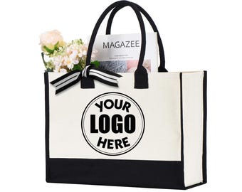 Custom Your Here Logo Tote Bag, Print Canvas Bag, Custom Wholesale Tote Bag, Logo Bag, Personalized Logo Totes, Shopping Bag With Logo