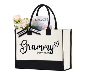 Custom Grammy Tote Bag, Grandma Tote Bag, Grandma Bag, Gift For Grammy, Mothers Day Gift, Grammy Tote Bag, Gift For Mom, Mother Bag