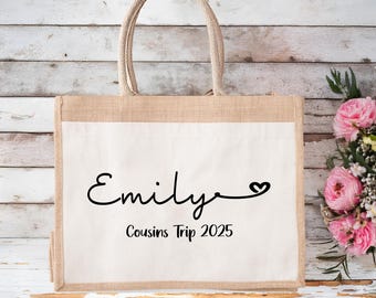 Custom Cousins Trip Gift, Personalized Cousins Trip Jute Bag, Cousins Trip Cheap than Therapy, Vacation jute Bag, Cousins Trip Jute Bags