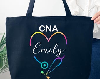 Custom Nurse Tote Bag, CNA Bag, Personalized Nurse Bag, Nurse Gift, RN Gift, Gift for Nursing Student, Nurse Graduation Gift, CNA Nurse Gift