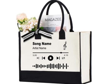 Custom Song Tote Bag, Favorite Song  Bag, Personalized Song Bag, Favorite Song Gifts, Custom Music Bag, Custom Song Name Bag, Music lover