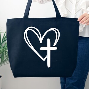 Jesus heart Tote Bag, Christian Bag for Women, Bible verse Bag, Jesus Bag, Christian Bag, Christian Gift, Faith Gift, Christmas Gift bag