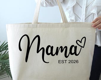 Mama tote bag, Customized Mama Est 2026 Tote Bag, Mothers Day Gift Bag, Gift For Mama Bags, Personalized Gift For Mama Bag, Mama Gift Bag
