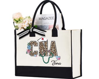 Custom CNA Nurse Tote Bag, Nurse Assistant Tote Bag, Personalized Gift For CNA, Appreciation Gift, CNA Tote Bag, Nurse Gift Bag, Nurse bag