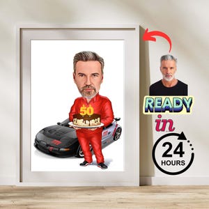 Regalo de arte personalizado para 50 cumpleaños, recuerdo, arte único, impresión decorativa, para él, hombres, amigos, esposos, papás, regalo para él