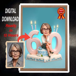 Caricatura per il 60° compleanno per lui Regalo di compleanno personalizzato Ritratto di cartone animato da foto Caricatura di buon compleanno Regalo Disegno Regalo per il 60° compleanno