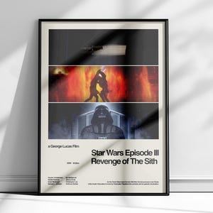 Star Wars Poster, Revenge of the Sith Poster, Star Wars Art Print, Sci-Fi Movie Art, Star Wars Digital Poster, Minimalist Star Wars Artwork