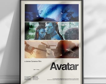 Avatar, póster de Avatar, póster de James Cameron, póster de película, impresión de póster moderno, póster retro de Avatar, póster minimalista, arte de fan de Avatar
