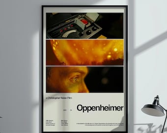 Oppenheimer, póster de Oppenheimer, arte mural de Christopher Nolan, impresión minimalista de película, póster de película retro, obra de arte digital de ciencia ficción, decoración moderna
