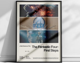 Póster de Los Cuatro Fantásticos (2025), póster de la película Marvel, arte mural de Los Cuatro Fantásticos, póster de la película Los Cuatro Fantásticos, impresión de superhéroes, póster de superhéroes