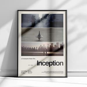 Origen, póster de Origen, póster de Christopher Nolan, póster de película, impresión de póster moderno, póster retro de ciencia ficción, póster de película minimalista