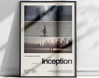 Origen, póster de Origen, póster de Christopher Nolan, póster de película, impresión de póster moderno, póster retro de ciencia ficción, póster de película minimalista