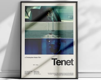 Póster de Tenet, póster de Christopher Nolan, póster de película de ciencia ficción, impresión digital de Tenet, arte cinematográfico minimalista, póster de cine moderno, decoración de pared