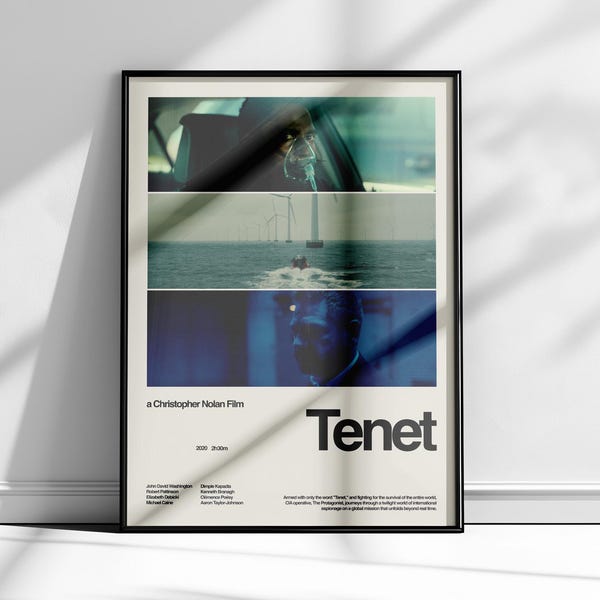 Tenet Poster, Christopher Nolan Poster, Sci-Fi Movie Poster, Tenet Digital Print, Minimalist Movie Art, Modern Film Poster, Wall Decor
