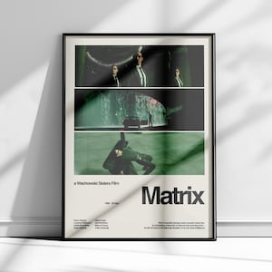 Matrix, Matrix Poster, Sci-Fi Movie Wall Art, Matrix Trilogy Print, Minimalist Digital Poster, Modern Retro Film Poster Decor