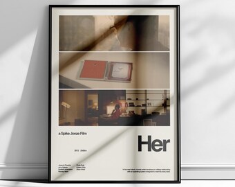 Ella, póster de ella, póster de Spike Jonze, póster de su película, póster moderno de Spike Jonze, póster de su Bauhaus, póster minimalista, Spike Jonze