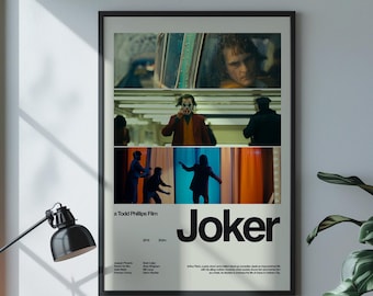 Póster del Joker, Póster de la película del Joker, Impresión minimalista de la película, Decoración moderna de películas, Arte de películas de DC, Joker de Arthur Fleck, Ilustración de la película del Joker