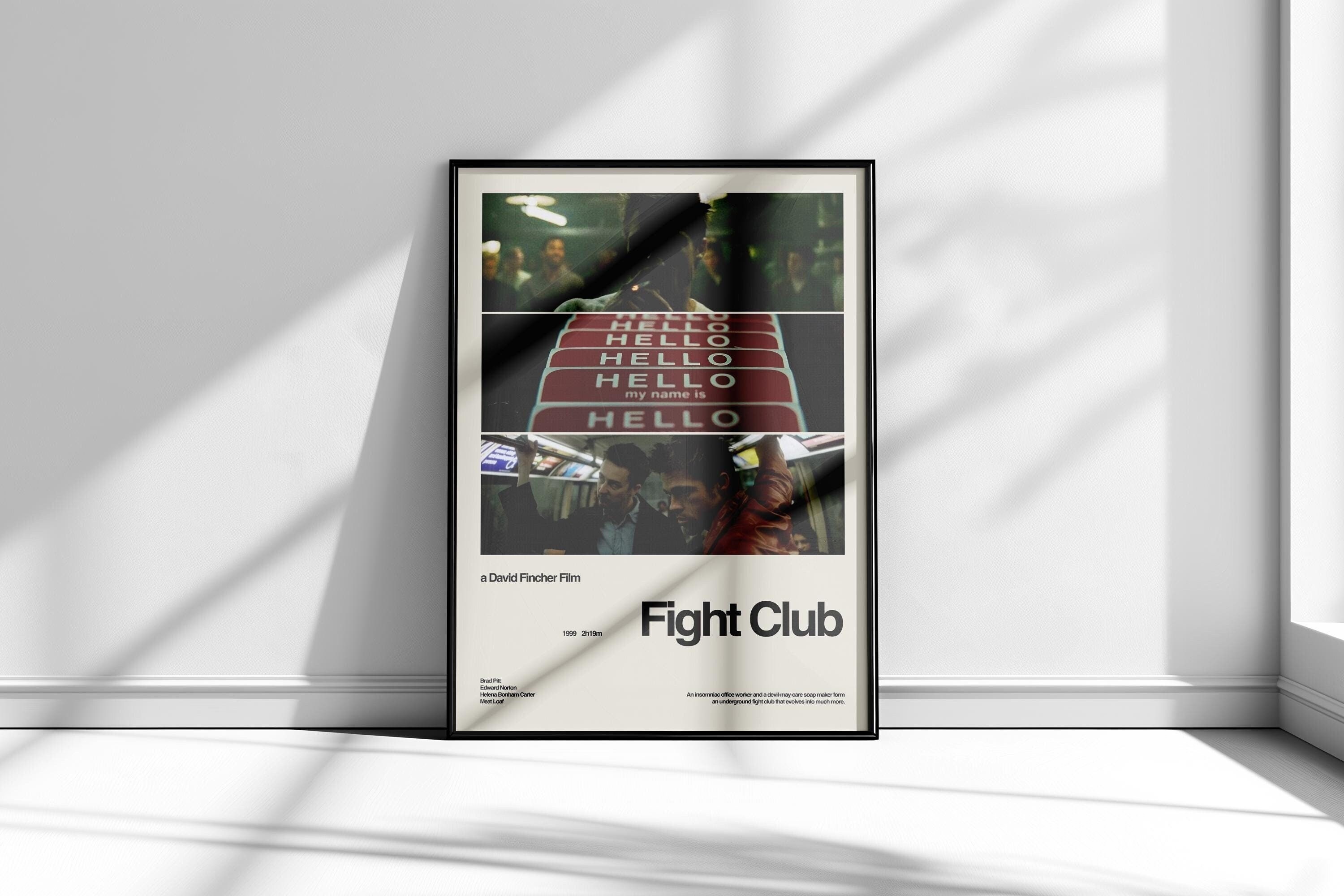 Fight Club, Affiche Fight Club, Affiche David Fincher, Affiche de film, Impression d'affiche moderne, Affiche minimaliste Fight Club, Affiche minimaliste