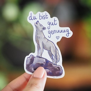 Du är tillräckligt bra vargklistermärke, motiverande vinylklistermärke, mental hälsaklistermärke, självkärleksgåva, laptopklistermärke