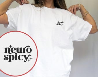 Neurodiversity Embroidery T-Shirt, Overstimulated Oversized Unisex Shirt, Neurospicy, ADHD, Autism, Mental Health Spectrum, Anxiety