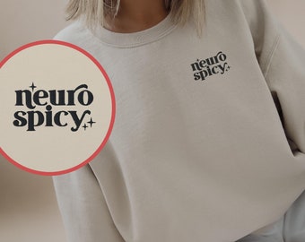 Neurodiversity embroidery sweatshirt, overstimulated oversize pullover, unisex, neurospicy, ADHD, autism, mental health spectrum, anxiety
