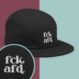 FCK AFD 5‑Panel Cap, Unisex Anti‑Fascist Statement Hut, Stick Cap gegen AFD & Rechtsruck, Geschenk für Aktivist*innen, antifaschistische cap