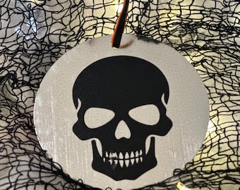 Halloween-skalle galvaniserad metallprydnad