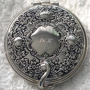 Vintage Sterling Silver Compact Mirror - Etsy