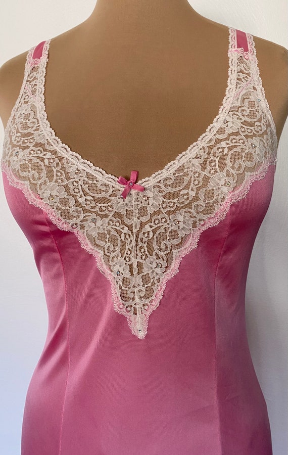 Vintage 60s Nylon Dress Slip *Size 34* SEARS Pink… - image 3