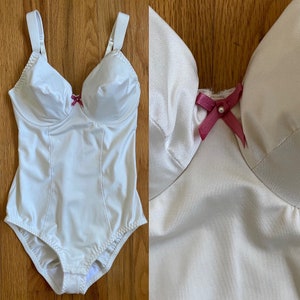 Vintage 80s Yessica C&A Ivory Satin Lace High Cut Stretchy One-piece  Bodysuit, B Cup 38B -  Australia