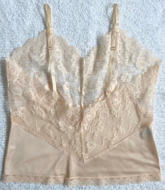 Vintage 80s Peach Lace Cami *Size 36* BODY CHIC P… - image 3
