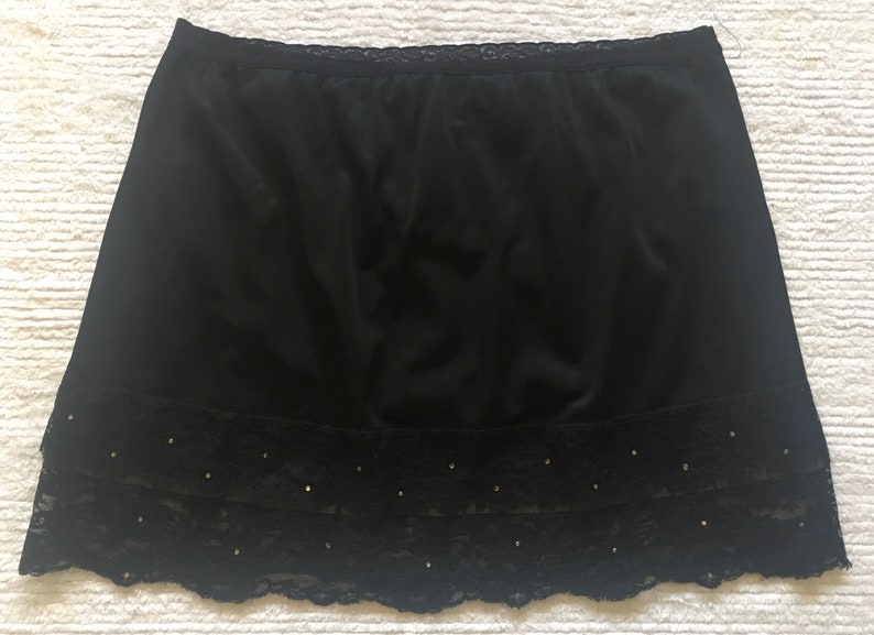 OOAK Vintage Style *Size XL* Satin Nylon Lace Pantyslip Panties Pettislip Half Slip