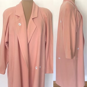 SALE! Vintage 60s FEATHERLITE Swing Coat *XL* Pink Raglan Sleeve Merino Wool Coat