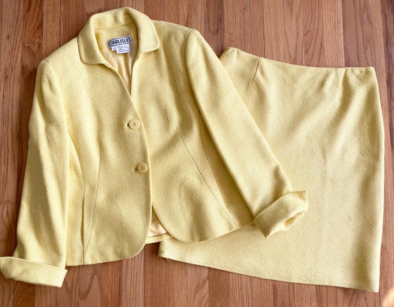 Vintage 90s Silk Skirt Suit *Size 14* CARLISLE Ye… - image 1