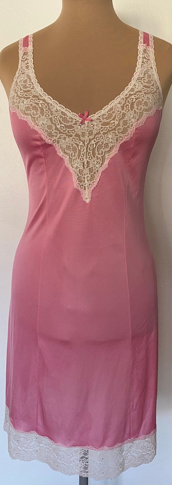 Vintage 60s Nylon Dress Slip *Size 34* SEARS Pink… - image 2