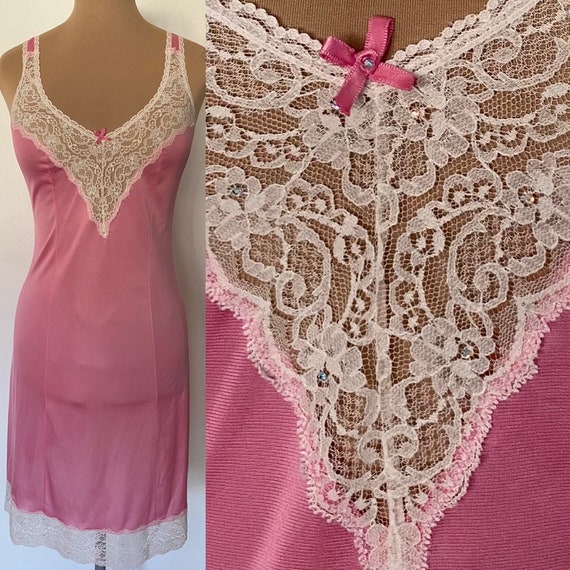 Vintage 60s Nylon Dress Slip *Size 34* SEARS Pink… - image 1