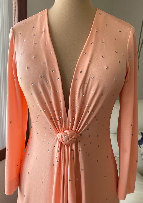 Vintage 70s Embellished Evening Gown *Medium* TAL… - image 3